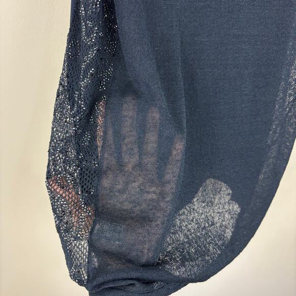 VDP Via Delle Perle NEW Blue Sleeveless Blouse Tank Top IT 42 Linen Silk Blend - Picture 4 of 11